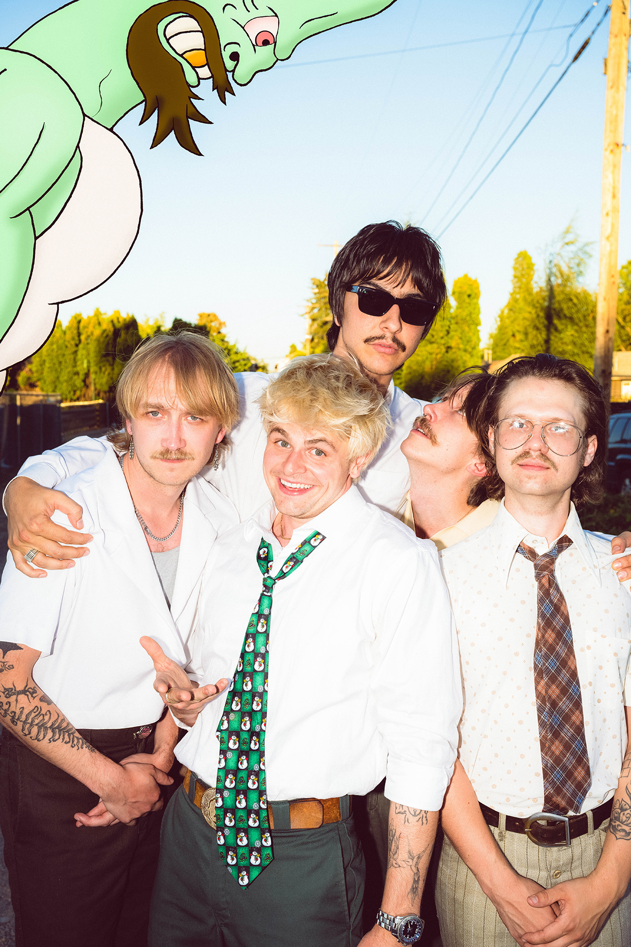 The Macks pictured left to right: Ben Windheim, Sam Fulwiler, Aidan Harrison, Josef Windheim, and Jacob Michael Perris.